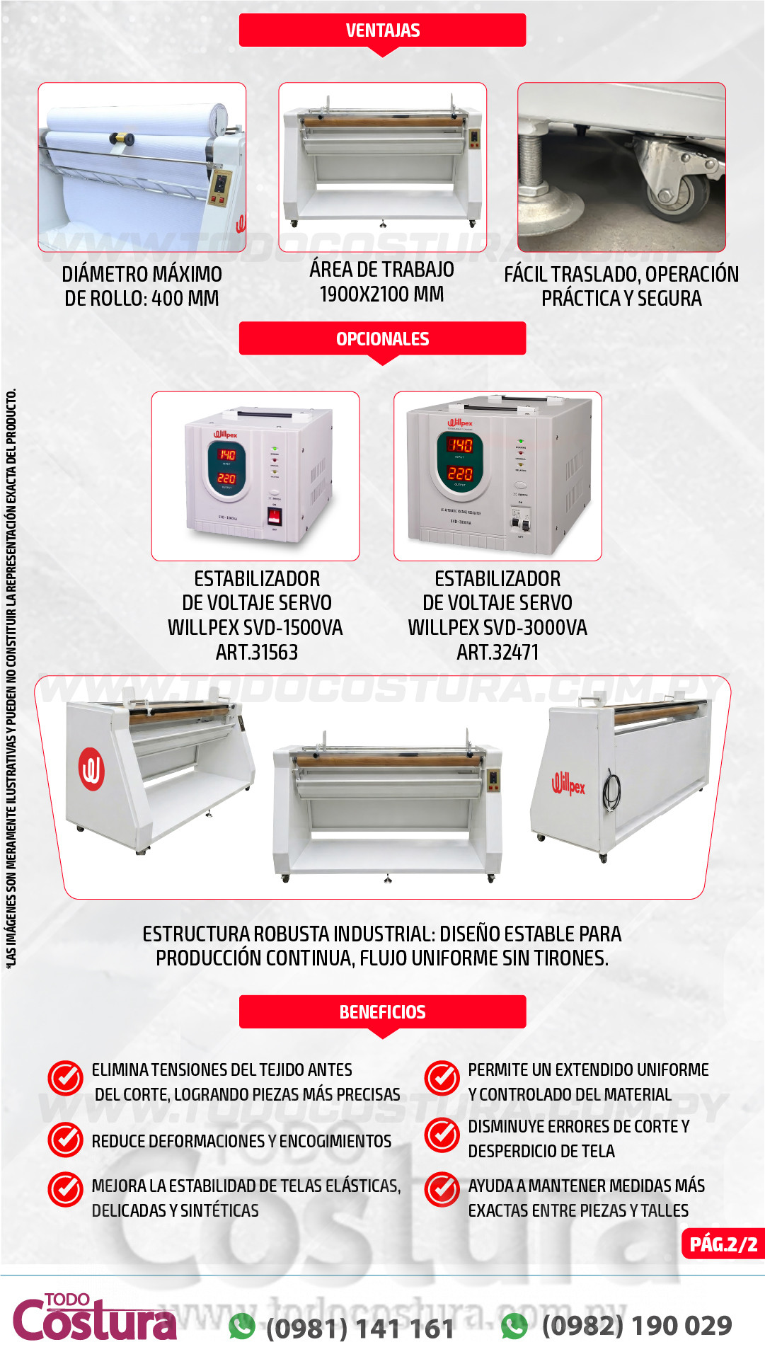 MAQUINA EXTENEDORA RELAJACION DE TEJIDOS WILLPEX WP-2H